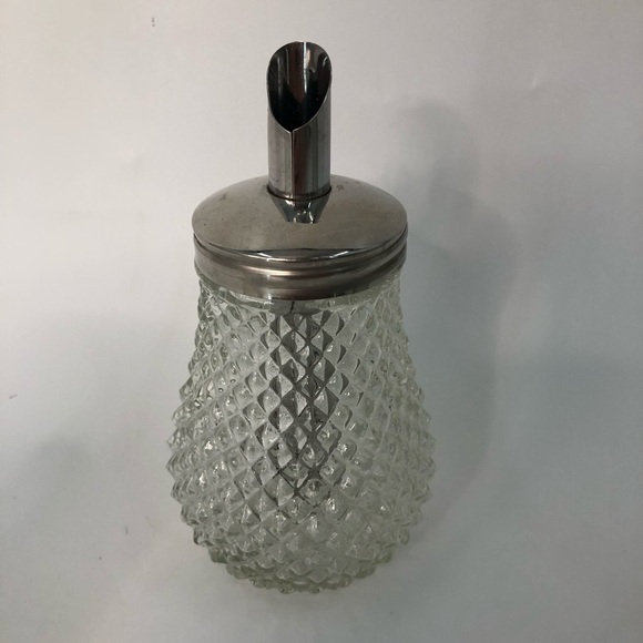 Diamond point Vintage cut glass sugar creamer 0929 cinnamon holder grace mcm - Picture 5 of 8